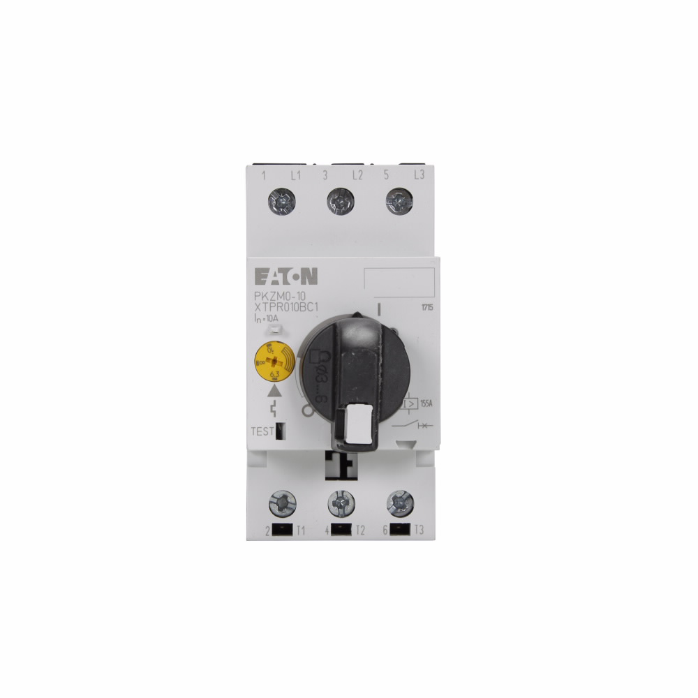 Product image for Cutler-Hammer XTPR010BC1 XT Manual Motor Protector, 10A, 45 mm Frame size, Class 10 trip type, Rotary type