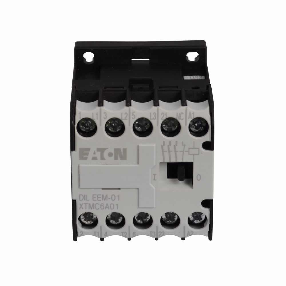 Product image for Cutler-Hammer XTMC9A01TD XT IEC mini contactor, 8.80A, 24 Vdc, 1NC, 20A, 45 mm mini, 0.5, 1, 1.5/ 2, 3, 5, 5 hp (1/3PH @115, 200, 230/200, 230, 460, 575 V), Three-pole, Non-reversing, , Screw terminals,