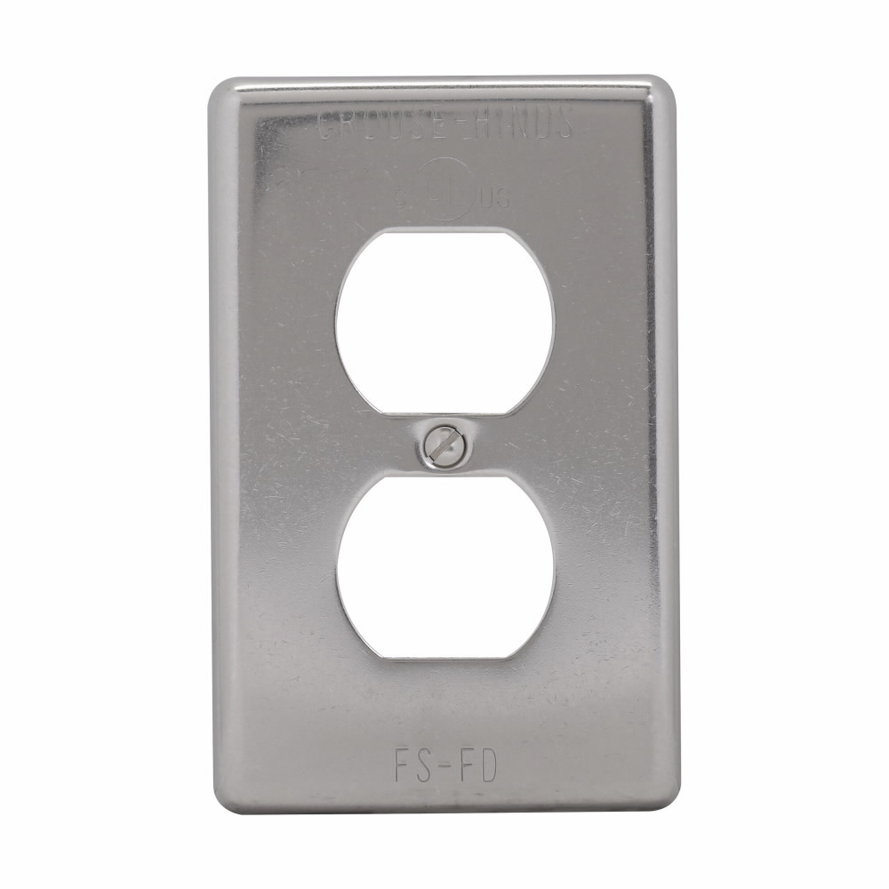 Product image for Crouse-Hinds Series DS7000RF Stainless Steel Conduit Device Box Receptacle Formed Cover