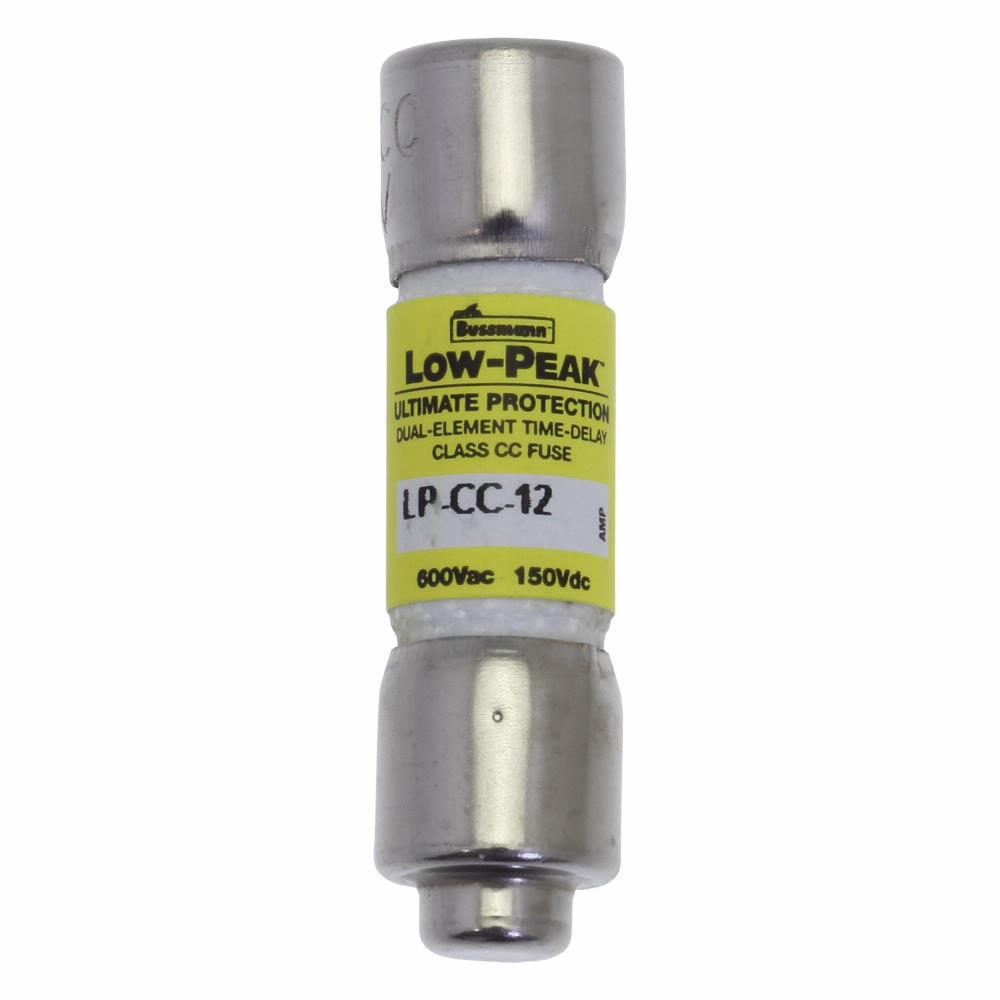 Product image for Bussmann LP-CC-12 12amp Low-Peak™ Time-Delay, Current-Limiting, Class-CC Fuse, Rejection-Type, 600Vac/300Vdc