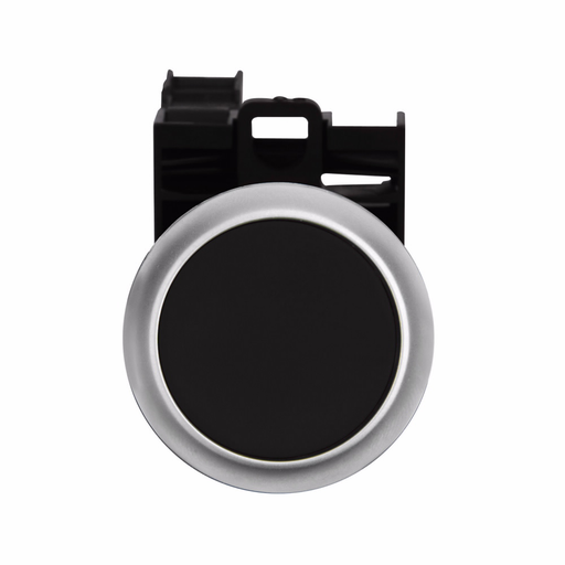 Product image for Cutler-Hammer M22-D-S-K20 22.5 mm RMQ-Titan Pushbutton,Black Actuator,Silver bezel,2NO,IP67, IP69K,Non-illuminated,Flush mounting,NEMA 4X, 13,5,000,000 operations,Momentary,22.5 mm,Flush Pushbutton,M22