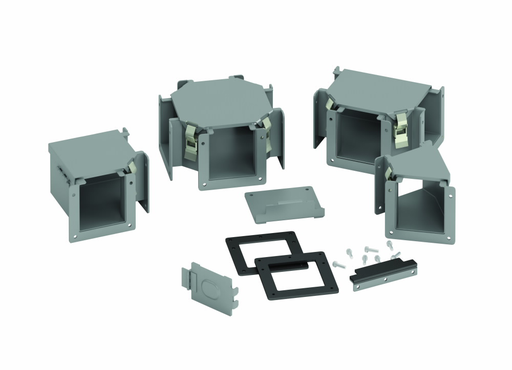 Product image for B-Line 66-12LE9AC Wireway Elbow Fitting, Lay-in, 90? elbow, outside-top opening, NEMA 12, Steel, ANSI 61 gray painted, 6" X 6"