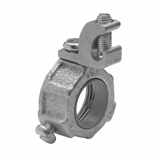 Eaton Crouse-Hinds series GLL grounding bushing, Rigid/IMC, Copper lug, #4-14 AWG, Malleable iron, 105°C temperature rating, Threaded, 1"