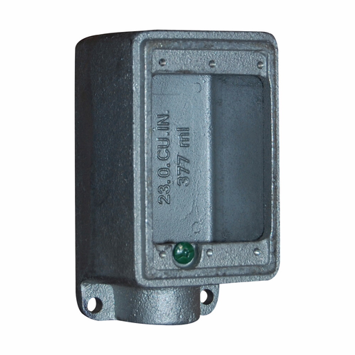 Eaton Crouse-Hinds series Condulet FD device box, Deep, Malleable iron, Hot dip galvanized finish, Single-gang, 3/4"