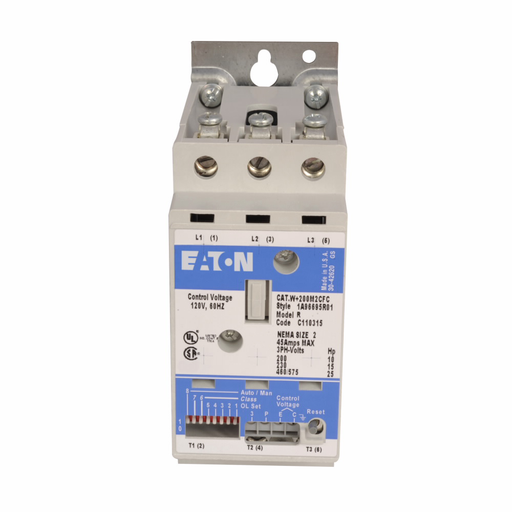 Product image for Cutler-Hammer W+200M2CFC NEMA starter, Starter, 50 Hz, Size 2, Without phase or ground