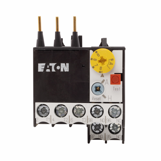 Product image for Cutler-Hammer XTOM009AC1 XT IEC control relay, XT IEC Miniature Overload Relay, 6-9A overload range, 45 mm - mini Frame size, 1NO-1NC contact configuration, Direct to contactor mounting, 10A trip type