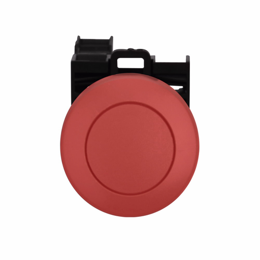 Product image for Cutler-Hammer M22S-DP-R-K11 M22 modular pushbutton, M22 Pushbutton, Complete Device, 22.5 mm, Knob, Mushroom , Momentary, Non-illuminated, Bezel: Black, Button: Red, 1NO-1NC, IP67, IP69K, NEMA 4X, 13