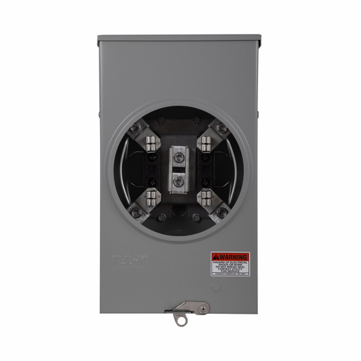 Product image for Cutler-Hammer UBHRS202BCH meter socket, 1-pos resi service, 200A, Over, 3-5/16 inch hub cover plate, #8-250 kcmil, 4-jaw, 1-ph, #8-250 kcmil, Horn bypass, 3-wire, Ringless, 600 Vac