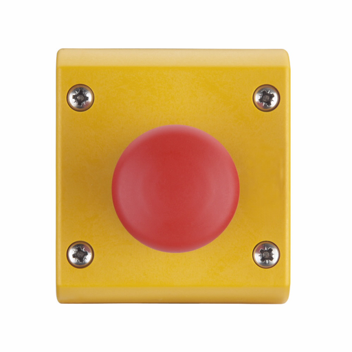 Product image for Cutler-Hammer M22-C1-M1H M22 Assembled One Element Control Station, 22.5 mm, 40 mm Push-Pull Mushroom Head, Maintained, Non-illuminated, Button: Red, 1NC, IP66, UL (NEMA) Type 4X, 13, Horizontal, Base: Black,