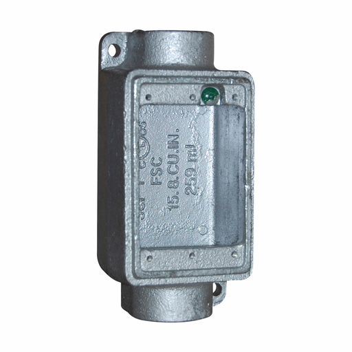 Crouse-Hinds Series FSCM2 3/4 Inch 2-Hub Malleable Iron Type FSC Cast Device Box Product image for Crouse-Hinds Series FSCM2 3/4 Inch 2-Hub Malleable Iron Type FSC Cast Device Box