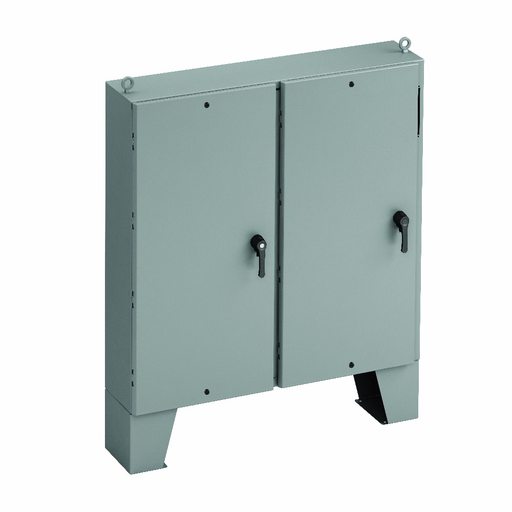 Product image for B-Line FD727318-12FD Ground Mounted Disconnect Enclosure, 72" x 73" x 12" NEMA 12, Hinged cover, FD12FD enclosure, Ground mount, Large double door, Ground mount legs, Carbon steel,