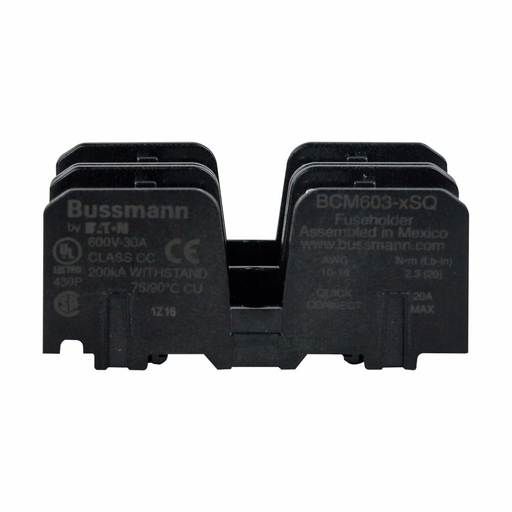 Product image for Eaton Bussmann BCM603-2SQ 2-Pole 600 Volt Fuse Block