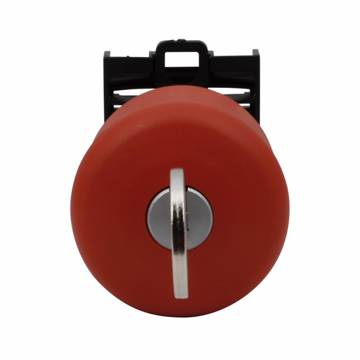 Product image for Cutler-Hammer M22-PVS-MS2 M22 Modular Key Release Emergency Stop Operator, 22.5 mm, 35 mm Pushbutton, Key Release, Non-illuminated, Button: Red, MS2, IP66, NEMA 4X, 13, 100,000 Operations