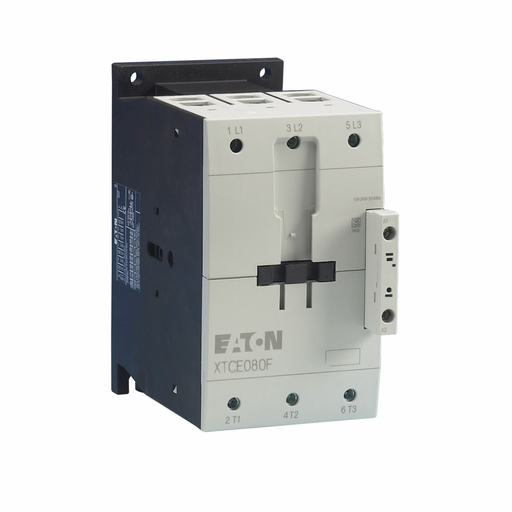 Product image for Cutler-Hammer XTCE080F00B XT IEC contactor, 80A, 220 Vac 50 Hz, 240 Vac 60 Hz, 0NO-0NC, 80A, Frame F, 90 mm, 50-60 Hz, 7.5, 15, 15/ 25, 30, 60, 75 hp (1/3PH @115, 200, 230/200, 230, 460, 575 V), Three-p