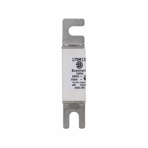 Product image for Bussmann Series 170M1369 160 Amp 690 Volt Square Body European Style Fuse with Visual Indicator