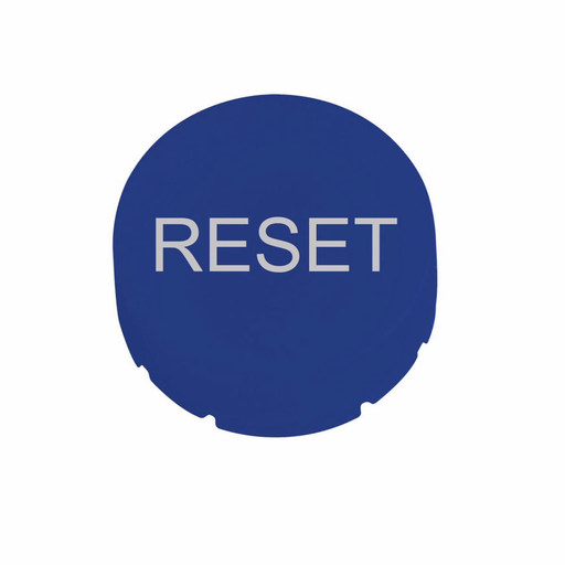 Product image for Cutler-Hammer M22-XDH-B-GB14 M22 pushbutton button plate, M22 Button Plate, 22.5 mm, Extended, Non-illuminated, Button: Blue, Inscription: RESET/ GB14, IP67, IP69K, NEMA 4X, 21