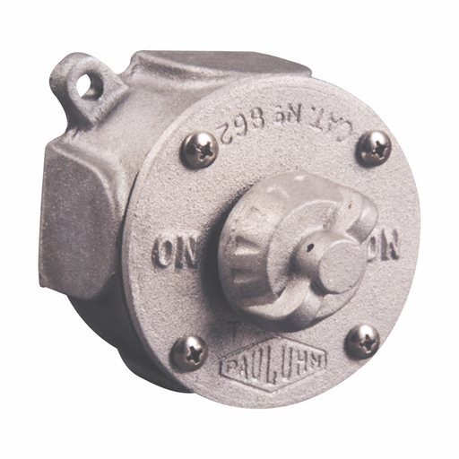 Product image for Crouse-Hinds / Pauluhn 862B Surface Mount Rotary Switch, Cast Marine Brass Round Box, 2P, 20A 120/240 VAC