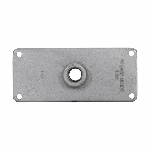 Eaton Crouse-Hinds series RS/RSM conduit hub plate, 8-1/2" x 4", Feraloy iron alloy, 1 hub, 1/2" trade size