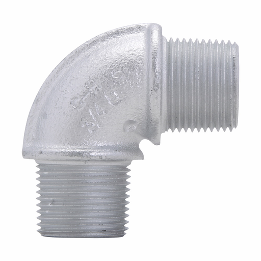 Eaton Crouse-Hinds series EL elbow, Male, Feraloy iron alloy or ductile iron, 90°, 1/2"