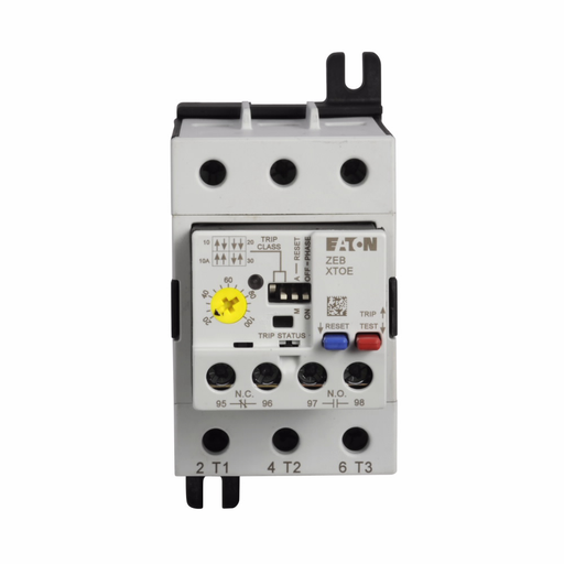 Product image for Cutler-Hammer XTOE100GCS C440 electronic overload relay, XT IEC Electronic Overload Relay, 20-100A overload range, 105 mm Frame size, NO-NC contact configuration, Direct to contactor mounting, Selectabl