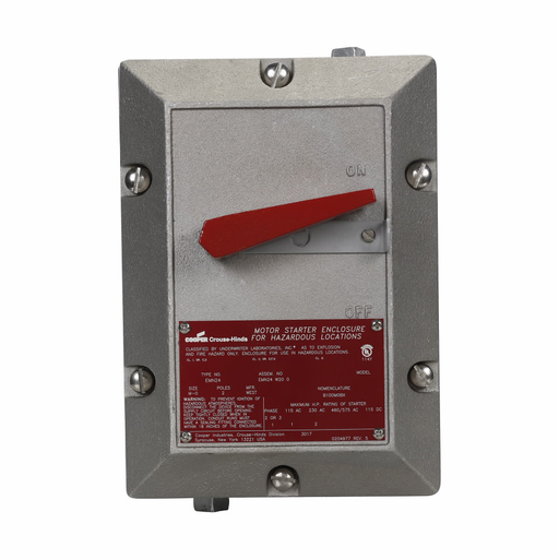 Eaton Crouse-Hinds series EMN manual line starter enclosure, Without starter, Copper-free aluminum
