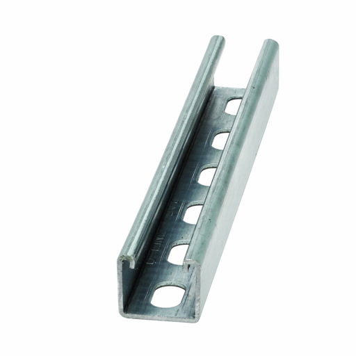 Product image for B-Line B32SH-120SS4 1-5/8"W x 1-3/8"H Channel, 9/16" x 11/8" Slotted on 2" Centers, 12ga, 10ft Length, Type 304 Stainless Steel