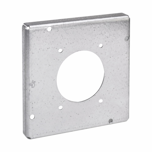 Crouse-Hinds TP732 4-11/16" Square Surface Cover, 1-Single Receptacle, 2.125" Dia., 1/2" Raised, 9.0cu.in, Steel Product image for Crouse-Hinds TP732 4-11/16" Square Surface Cover, 1-Single Receptacle, 2.125" Dia., 1/2" Raised, 9.0cu.in, Steel