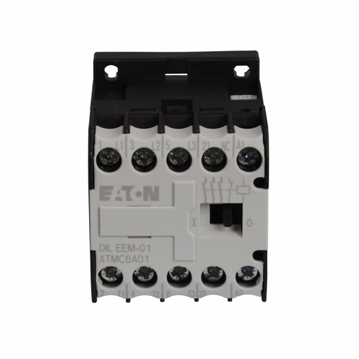 Product image for Cutler-Hammer XTMC9A01TD XT IEC mini contactor, 8.80A, 24 Vdc, 1NC, 20A, 45 mm mini, 0.5, 1, 1.5/ 2, 3, 5, 5 hp (1/3PH @115, 200, 230/200, 230, 460, 575 V), Three-pole, Non-reversing, , Screw terminals,