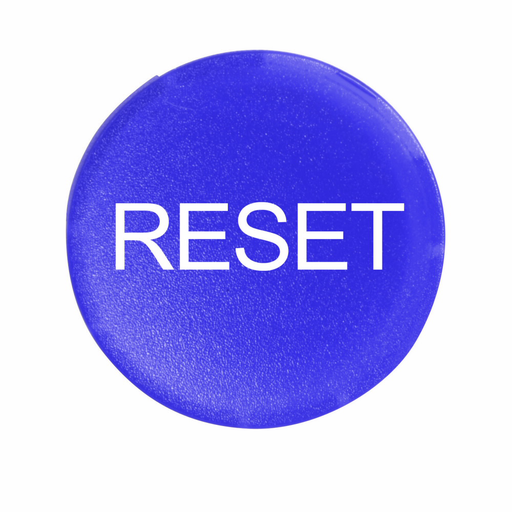 Product image for Cutler-Hammer M22-XDL-B-GB14 M22 pushbutton button lens, M22 Button Lens, 22.5 mm, Illuminated, Inscription: RESET/ GB14, IP67, IP69K, NEMA 4X, 21, Button: Blue
