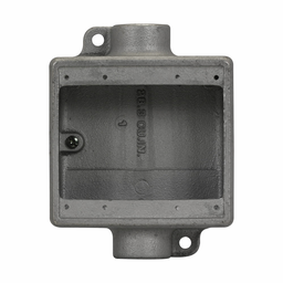 Crouse-Hinds FSC12 (2) 1/2" Hubs, 2-Gang Shallow Device Box
