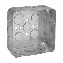 Crouse-Hinds Series TP556 4-11/16 x 4-11/16 x 2-1/8 Inch Steel Drawn Square Outlet Box