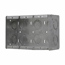 Crouse-Hinds Series TP685 7-3/8 x 2-1/2 x 3-3/4 Inch Steel 4-Gang Masonry Box