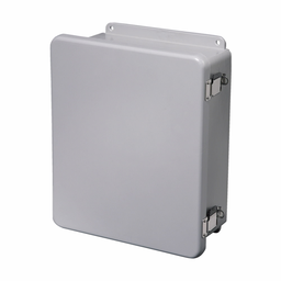 Product image for B-Line 18168-4XFCHQRC JIC Panel Enclosure, 18" x 16" x 8" NEMA 4X, Hinged cover, 4XFCHQRC enclosure, Wall mount, Medium single door, External mounting feet, Fiberglass, Sea