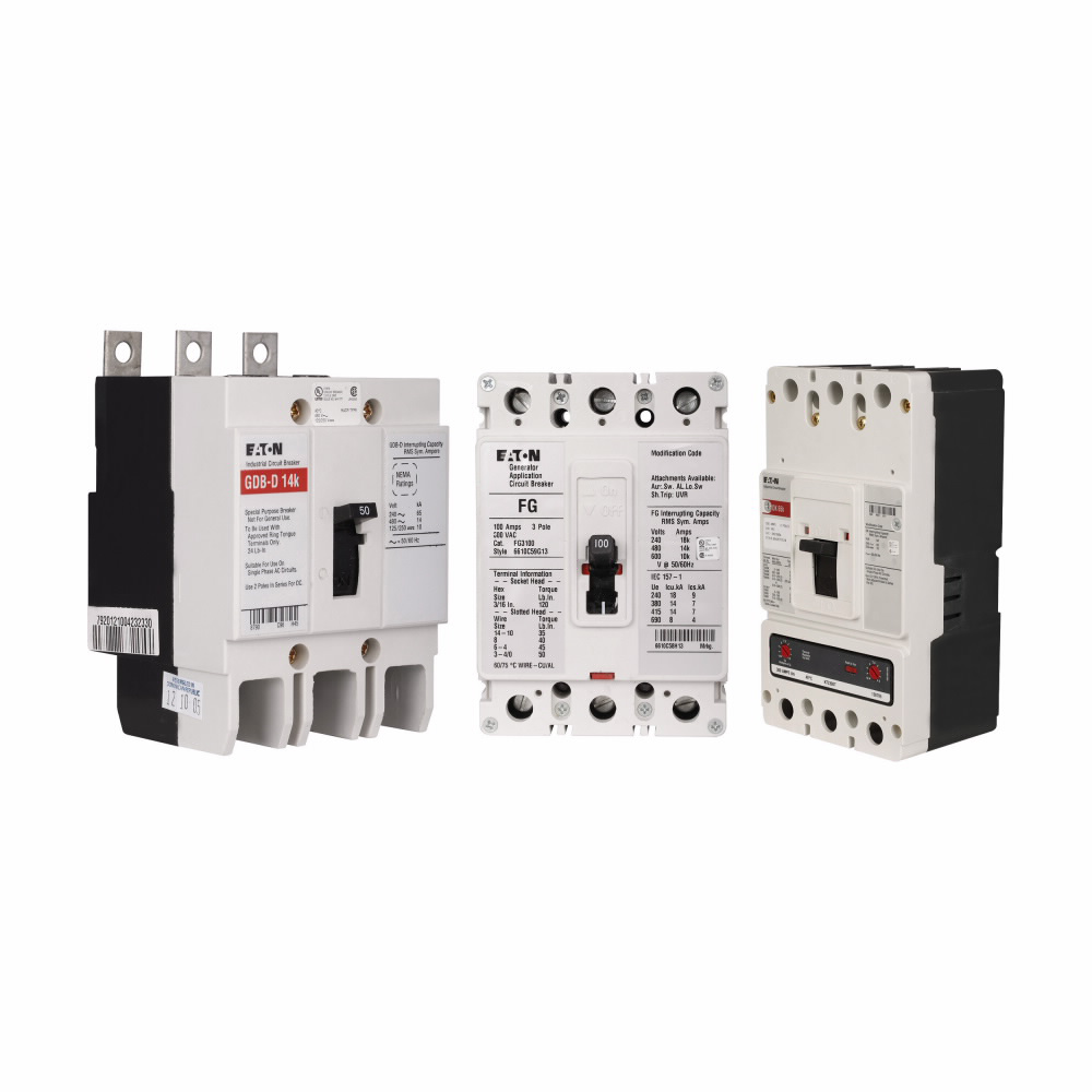 Product image for Cutler-Hammer GHB2025 Series C complete molded case circuit breaker, G-frame, GHB, Complete breaker, Fixed thermal, Fixed magnetic trip type, Two-pole, 25 A, 480Y/277 Vac, 125/250 Vdc, 50/60 Hz