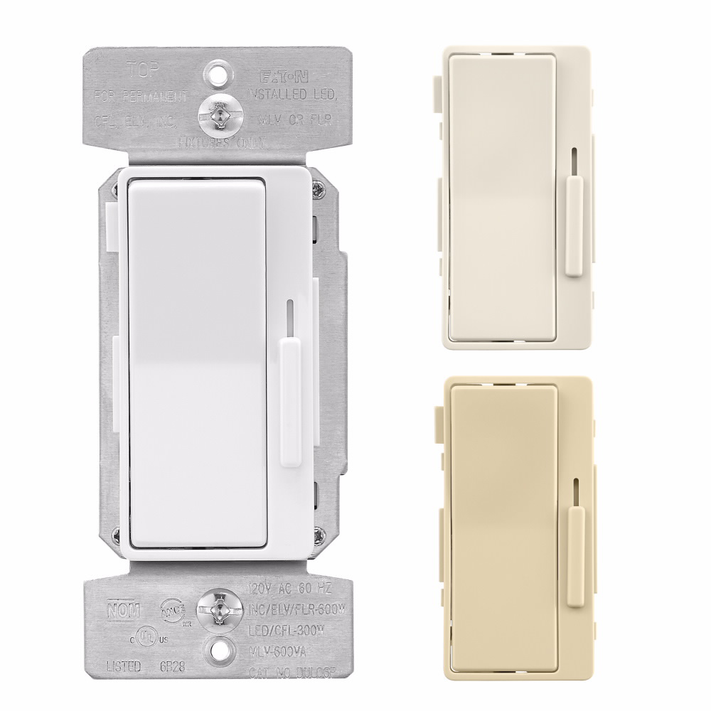 Mayer-DDS-Eaton decorator dimmer, Universal decorator dimmer w/ preset White/Ivory/Light Almond-1