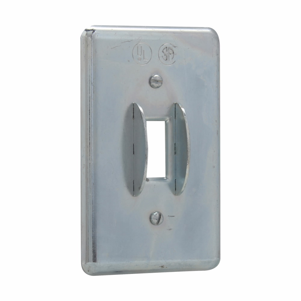 Product image for Crouse-Hinds DS52 1-Gang Snap / Toggle Switch Device Box Cover, Surface-Mount, Sheet Steel