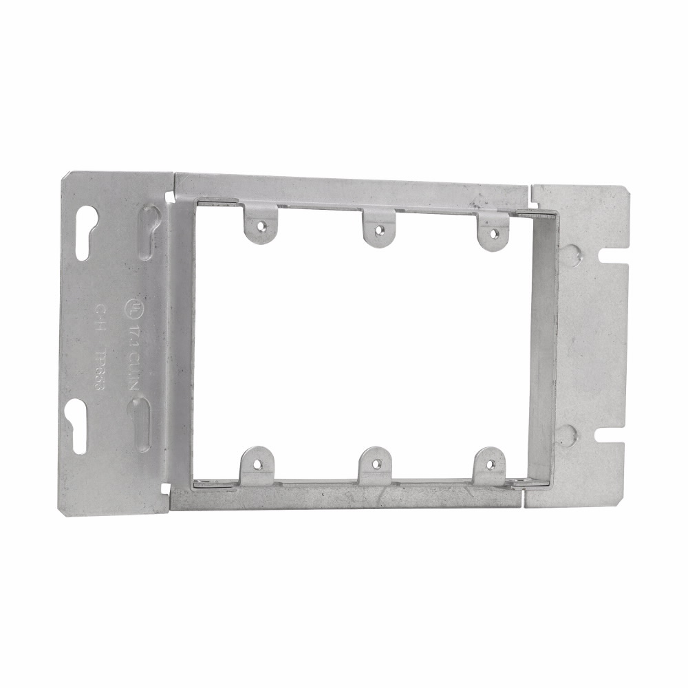 Product image for Crouse-Hinds Series TP657 7 Inch 13/16 Inch Raised Steel 2-Gang Box Cover