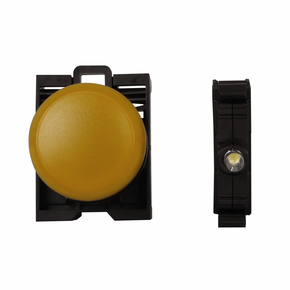 Product image for Cutler-Hammer M22-L-Y-W M22 modular pushbutton, Complete Indicating Light, Flush, IP67, IP69K, NEMA 4X, 13, Illuminated, Yellow, White, 100, 000 Hours of operation, 12-30 Vac/dc