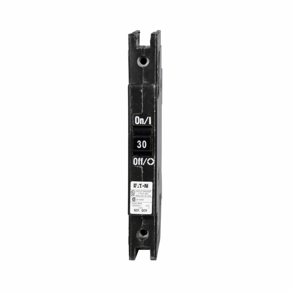 Product image for Cutler-Hammer QCF1030 Quicklag Type QCF 1/2-inch Industrial Thermal-Magnetic Circuit Breaker,Industrial circuit breaker,30 A,10 kAIC,Single-pole,120/240 V,Thermal-magnetic,Cable-in/cable-out,QCF,Non-int