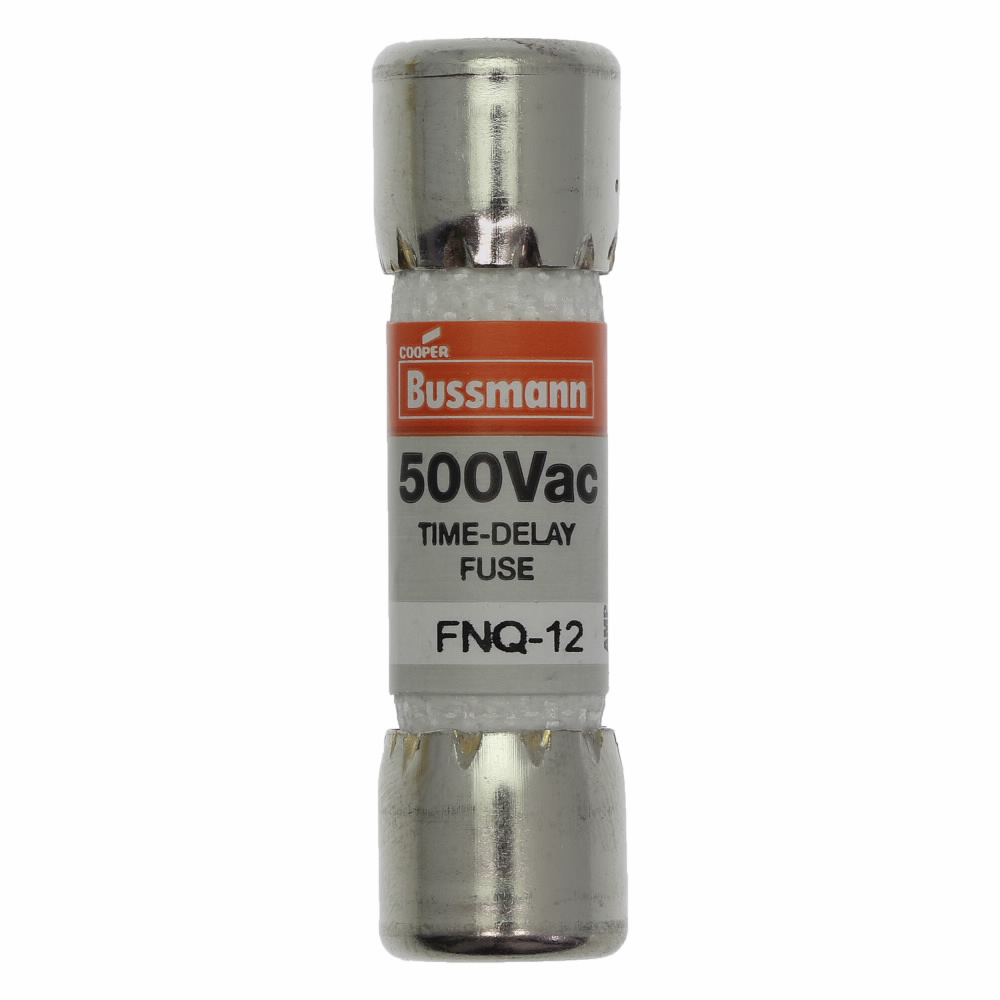 Product image for Bussmann FNQ-12 12amp Time-Delay Supplemental / Midget Fuse, Fiber Tube, 13/32" x 1-1/2", 500V
