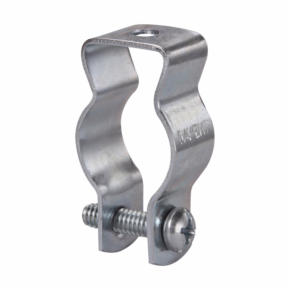 Product image for Crouse-Hinds Series 1BX 3/4 Inch Steel Rigid/EMT Conduit Hanger with Extruded Hole and Bolt
