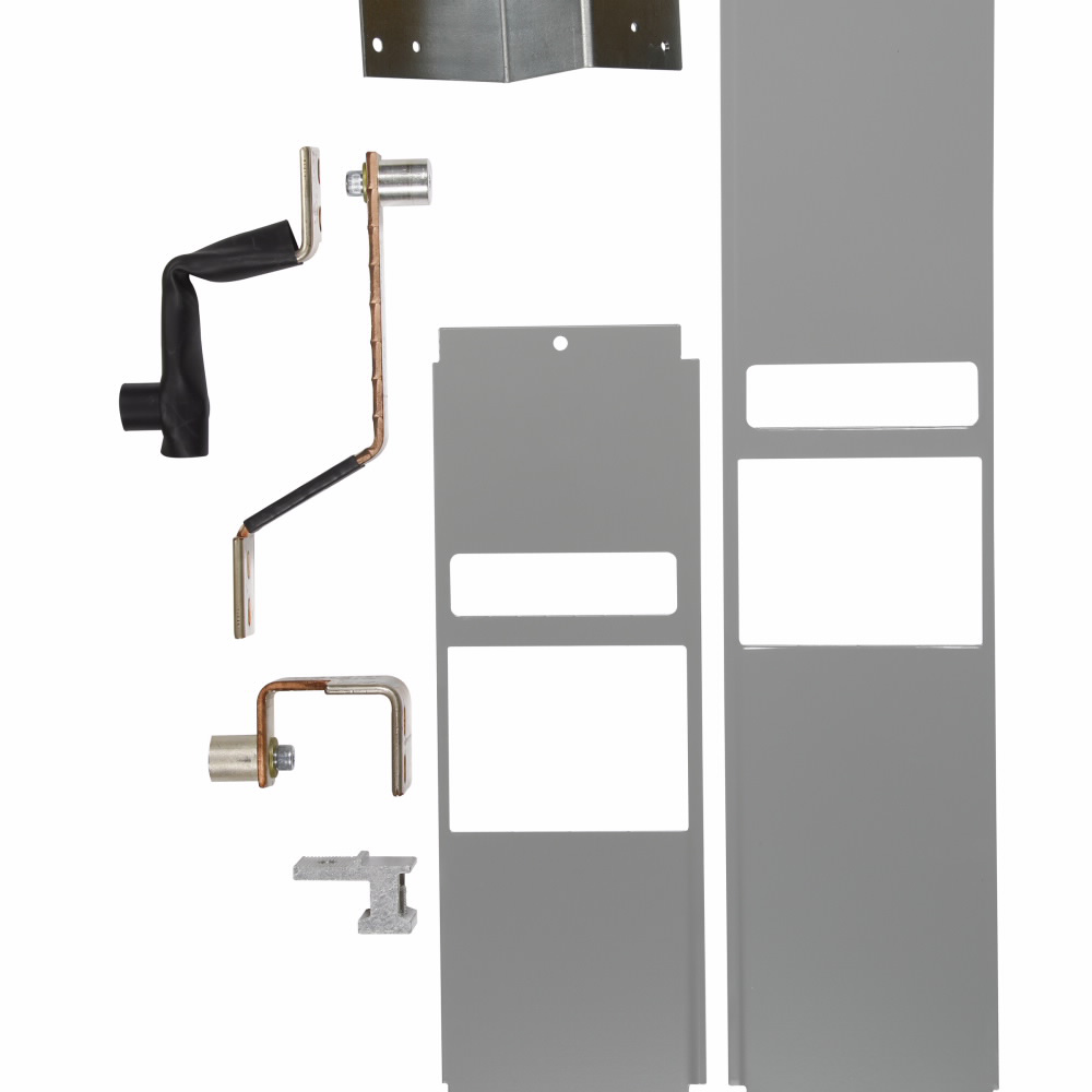 Product image for Cutler-Hammer KPRL4KDS Eaton, panelboard connector kit, copper connectors, mounting brackets, covers, hardware and instructions, for single dk, kd, kdb, hkd, kdc breakers, three-phase, three-pole, 400a
