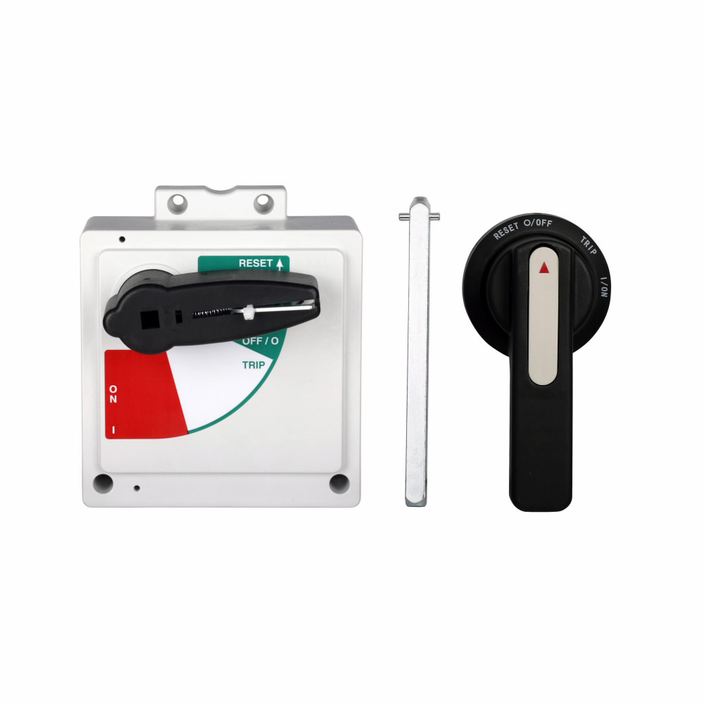 Product image for Cutler-Hammer KLHMVD12B molded case circuit breaker accessory handle mechanism, Universal rotary through-the-door handle mechanism, LG-Frame, Frame J-K, Black, Series G, 12 in