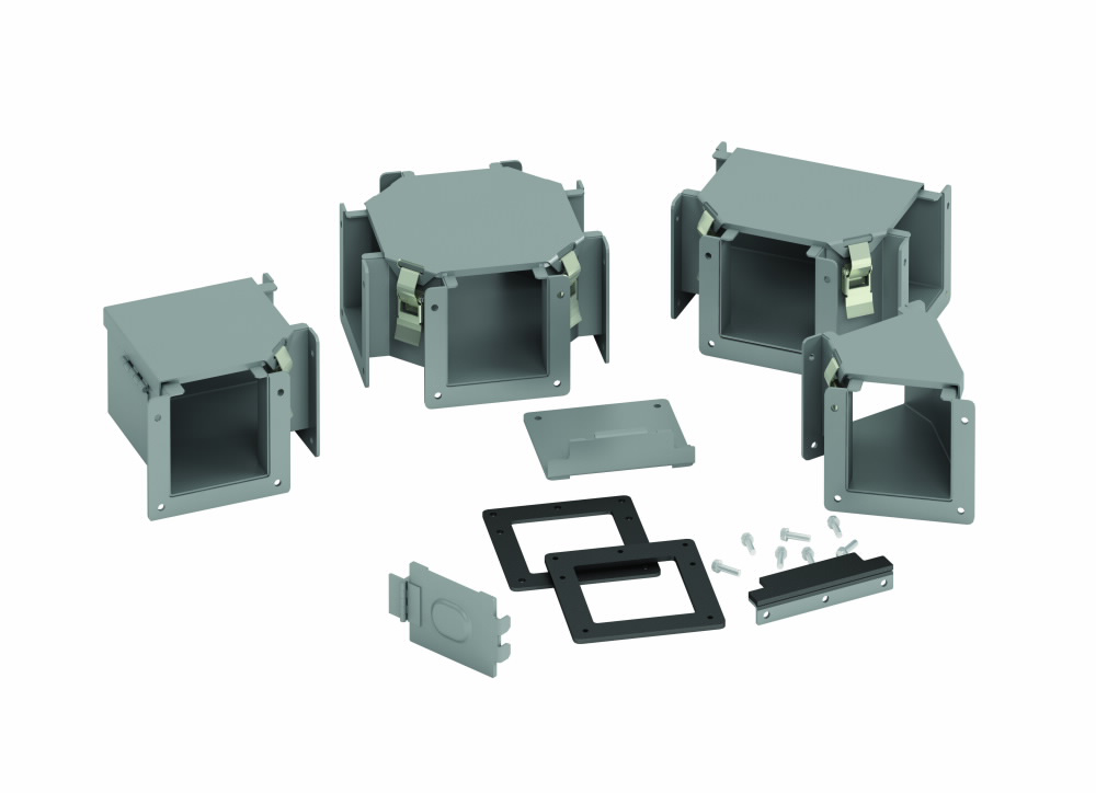 B-Line 44-12LAHW Wireway System Adapter, for Hoffman or Wiegmann, NEMA 12, Steel, ANSI 61 gray painted, 4" X 4" Product image for B-Line 44-12LAHW Wireway System Adapter, for Hoffman or Wiegmann, NEMA 12, Steel, ANSI 61 gray painted, 4" X 4"