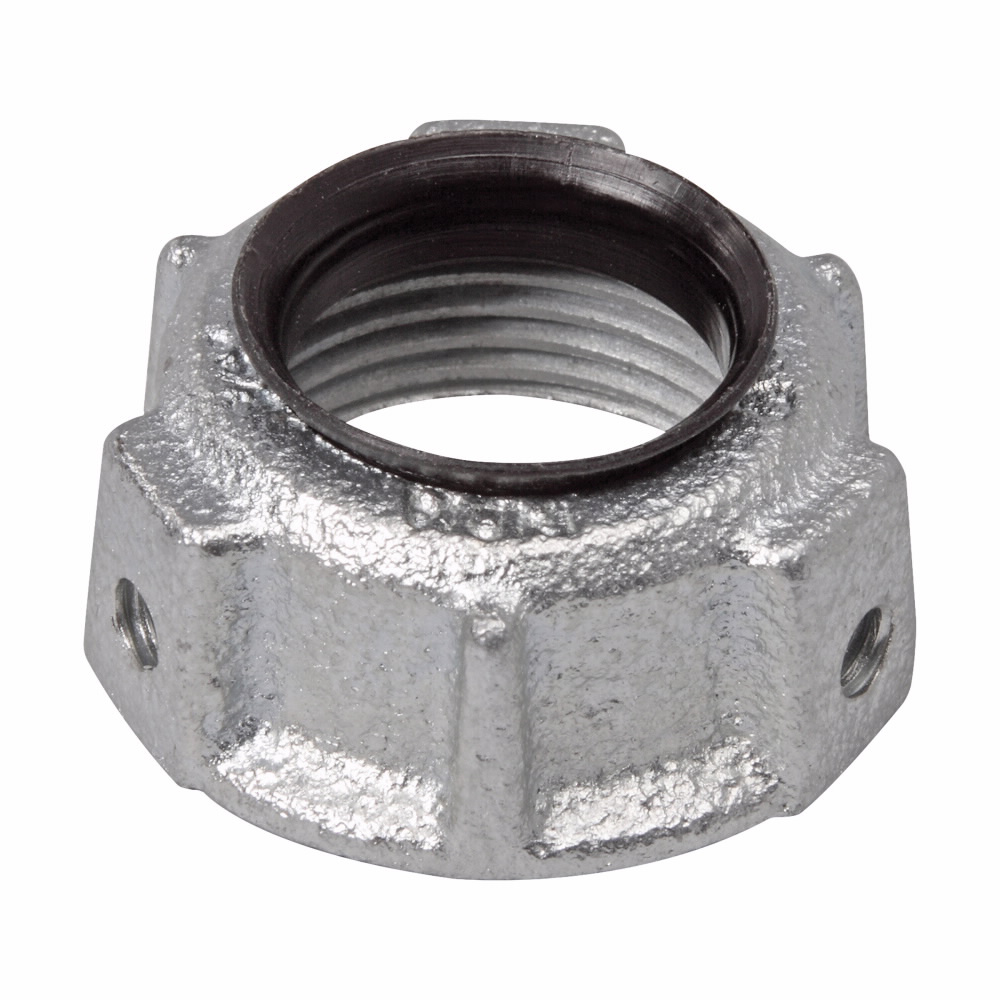 Product image for Crouse-Hinds H1032 3/4" Threaded Insulated Throat Bushing, Rigid/IMC, 150°C Rated, Malleable Iron