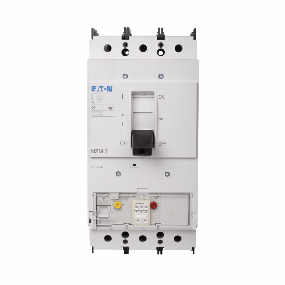 Product image for Cutler-Hammer NZMH3-AEF600-NA Series NZM complete molded case circuit breaker, NZM3-frame, NZMH3, Thermal-magnetic trip, 1200-4800A delayed, Three-pole, 600A, 600 Vac, 100 kAIC at 480 Vac, Distribution