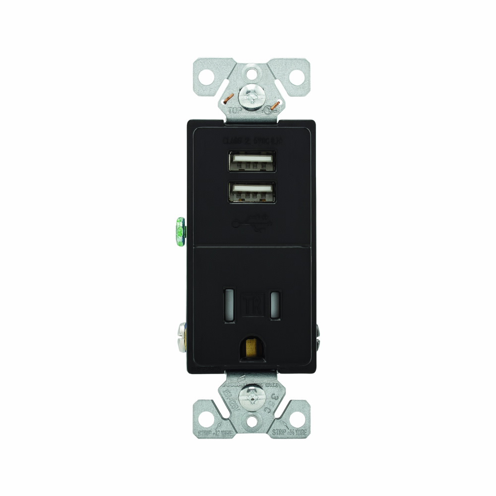 Product image for EWD TR7741BK-K-L USB 2.4A SINGLE RE