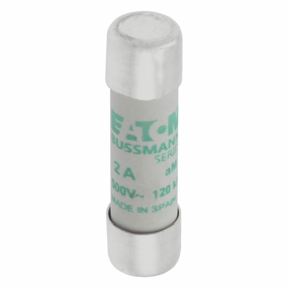 Product image for Bussmann Series C10M2 10 x 38 mm 2 Amp 500 VAC Class AM Cylindrical Fuse
