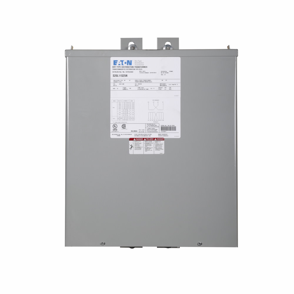Product image for Cutler-Hammer S20L11S25N 240 x 480 Volt Primary 120/240 Volt Secondary 25 kVa 1-Phase Encapsulated Transformer