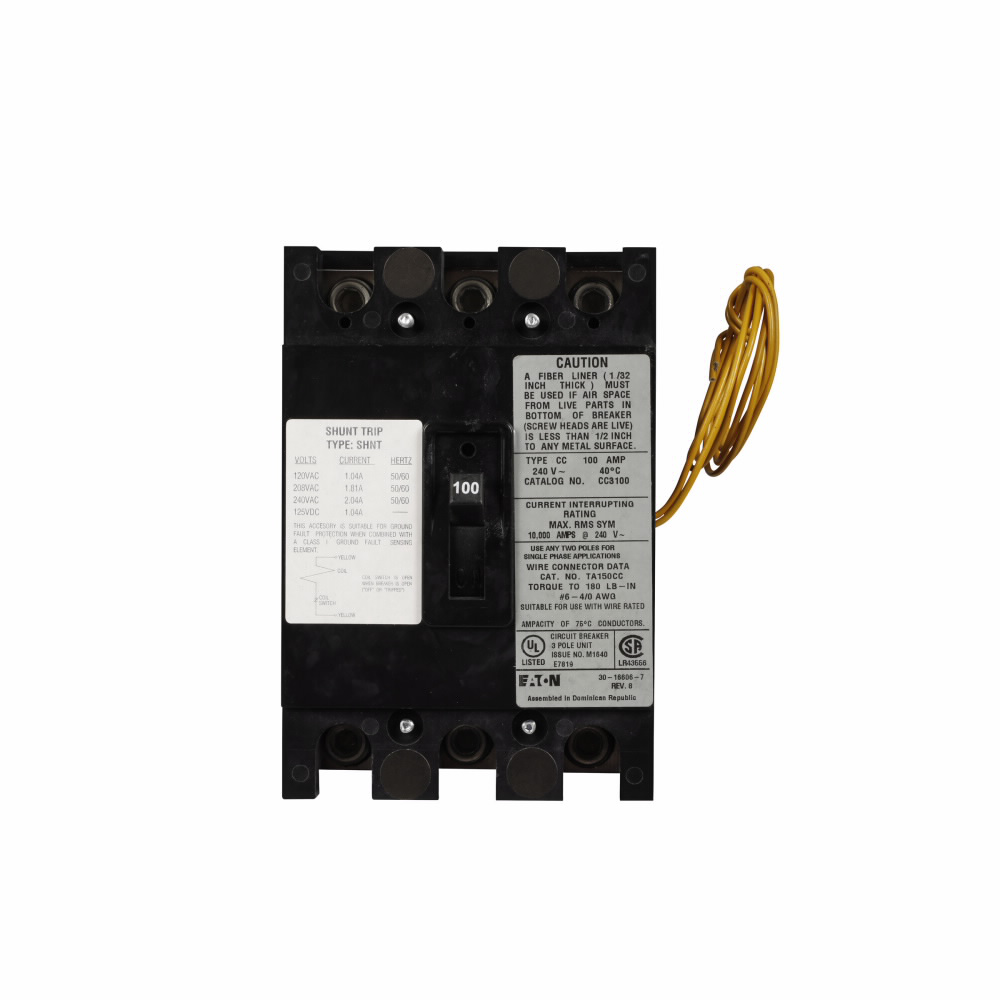 Product image for ETN CC3125SR01 CC 125A/3 Pole 240V